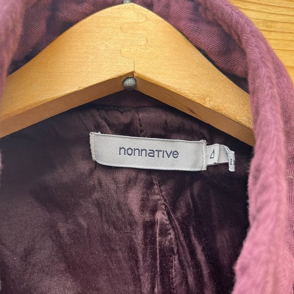 Chore Herringbone 100% Cotton Raspberry Long "Tourist Jacket" Size 4 M/L puffer - Picture 4 of 13